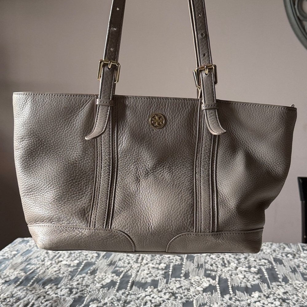Tory Burch Taupe Leather Tote